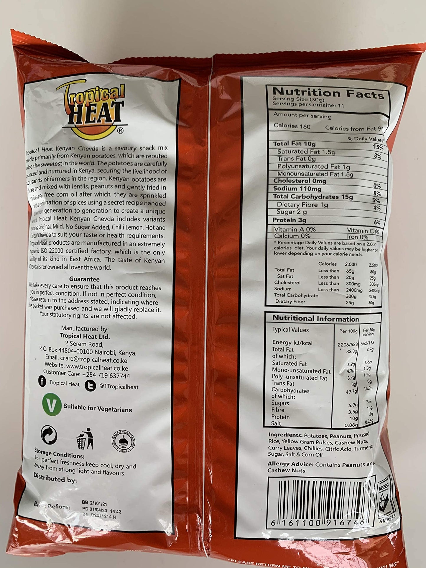 Tropical heat Kenyan chevda - original - 340g - (pack of 2)