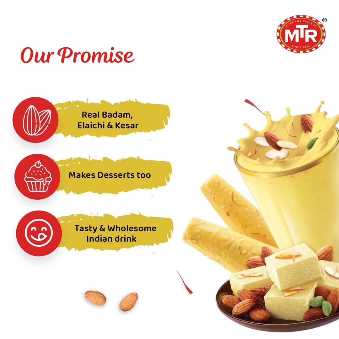 MTR- Badam drink mix with real almond bits and real saffron 200 gms - Fruit Juice