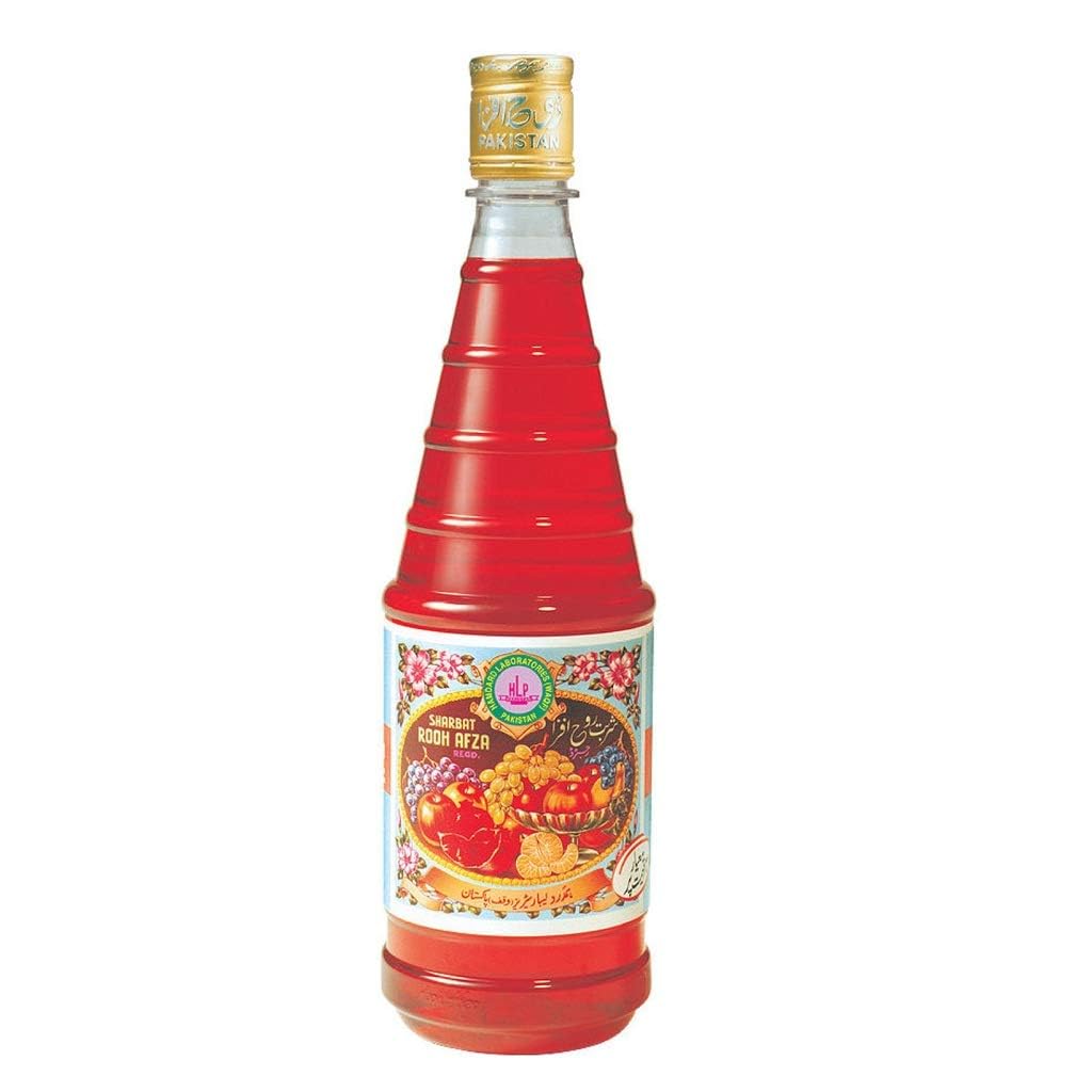 Hamdard Rooh Afza Sharbat Syrup, Rose, 25 fl.oz (Packaging may Vary)