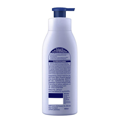 Nivea Vanilla and Almond Oil Body Lotion 400 ml (13.5 oz) - - goodness of natural oil in a fast absorbing lotion. Dry Skin