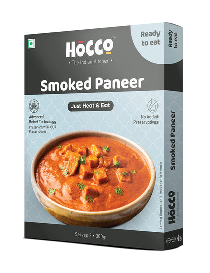 HOCCO Ready to Eat Paneer Sabji | Ready to Cook | Serves 2 People -300 gm (Smoked Paneer)