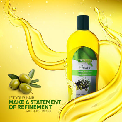 Hemani Hair Oil 200mL (6.76 FL OZ) Natural Solution for Strong and Shiny Hair (Olive with Almond)