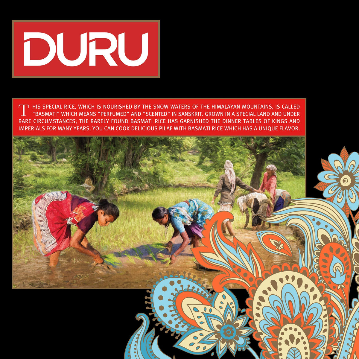 Duru Basmati White Rice, 159oz (4500g), 100% Natural and Certificated, Non-GMO, Great for Vegan Recipes, Gluten Free