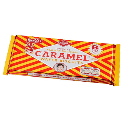 Tunnocks Milk Chocolate Caramel Wafer Biscuit 8 Pack 30g (Pack of 4)