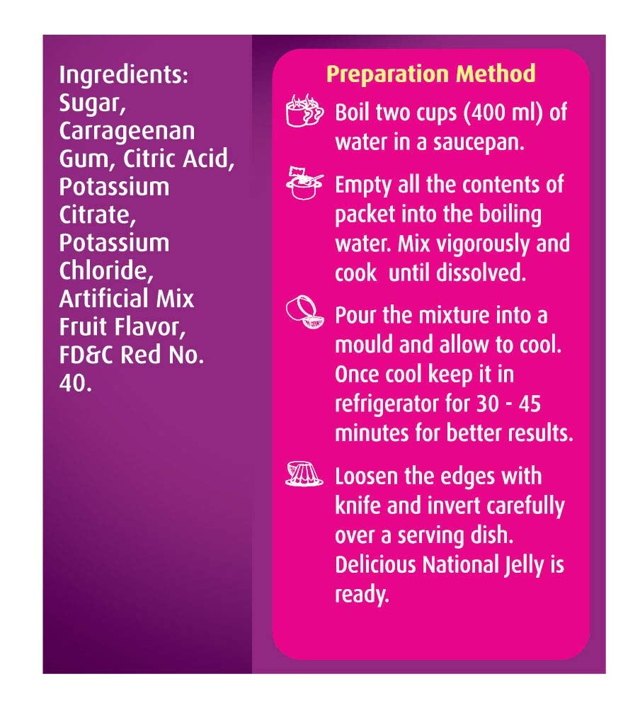 National Jelly Crystals - Mixed Fruit 80 gms - Food / Masala / Dal