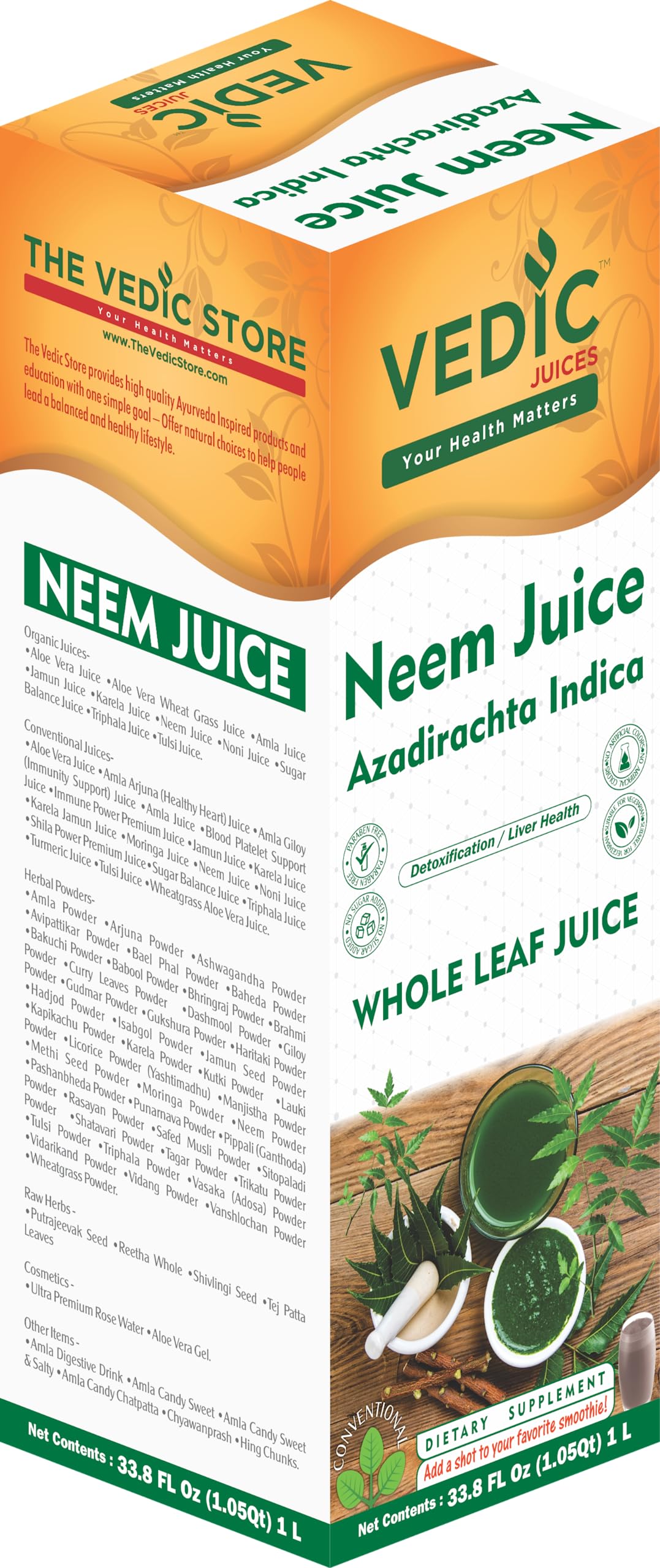 Vedic Neem Juice - (Pack of 1) - 33.8oz, Ideal for Daily Use