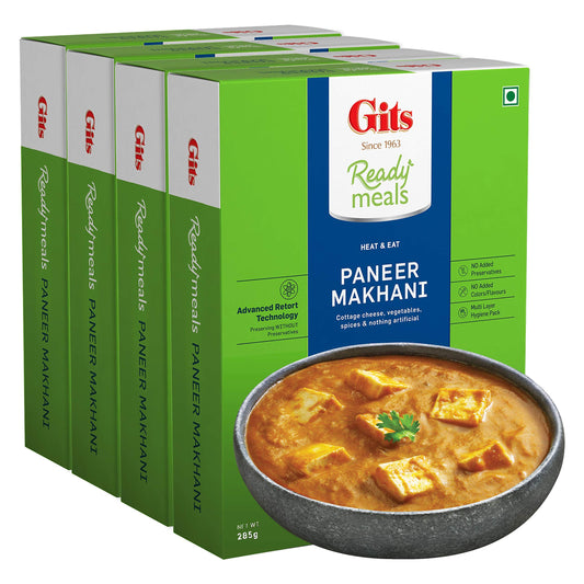 Gits Ready to Eat Paneer Makhani, 1140g (Pack of 4 X 285g Each)