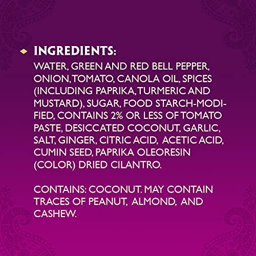 Patak's Jalfrezi Simmer Sauce - 15 Oz (Pack of 3) With Mild Chiles, Sweet Peppers, Tomato and Coconut, No Artificial Flavors, Gluten Free, Vegetarian Friendly