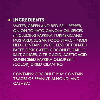 Patak's Jalfrezi Simmer Sauce - 15 Oz (Pack of 3) With Mild Chiles, Sweet Peppers, Tomato and Coconut, No Artificial Flavors, Gluten Free, Vegetarian Friendly