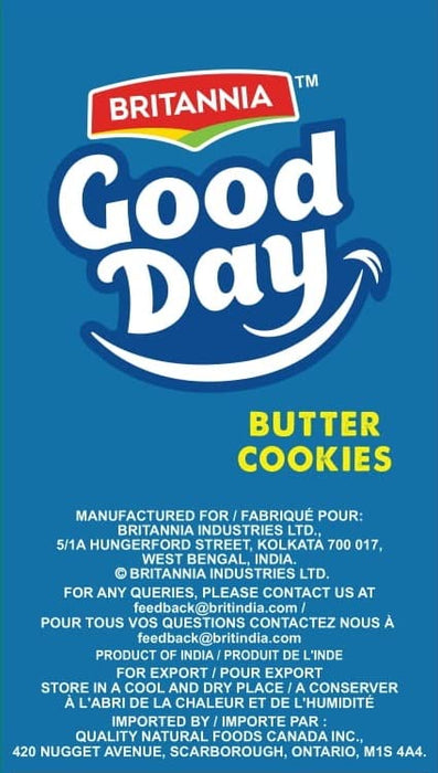 BRITANNIA Good Day Butter Cookies Family Pack 21.2oz (600g) - Breakfast & Tea Time Snacks - Delicious Grocery Cookies - Halal and Suitable for Vegetarians (Pack of 3)