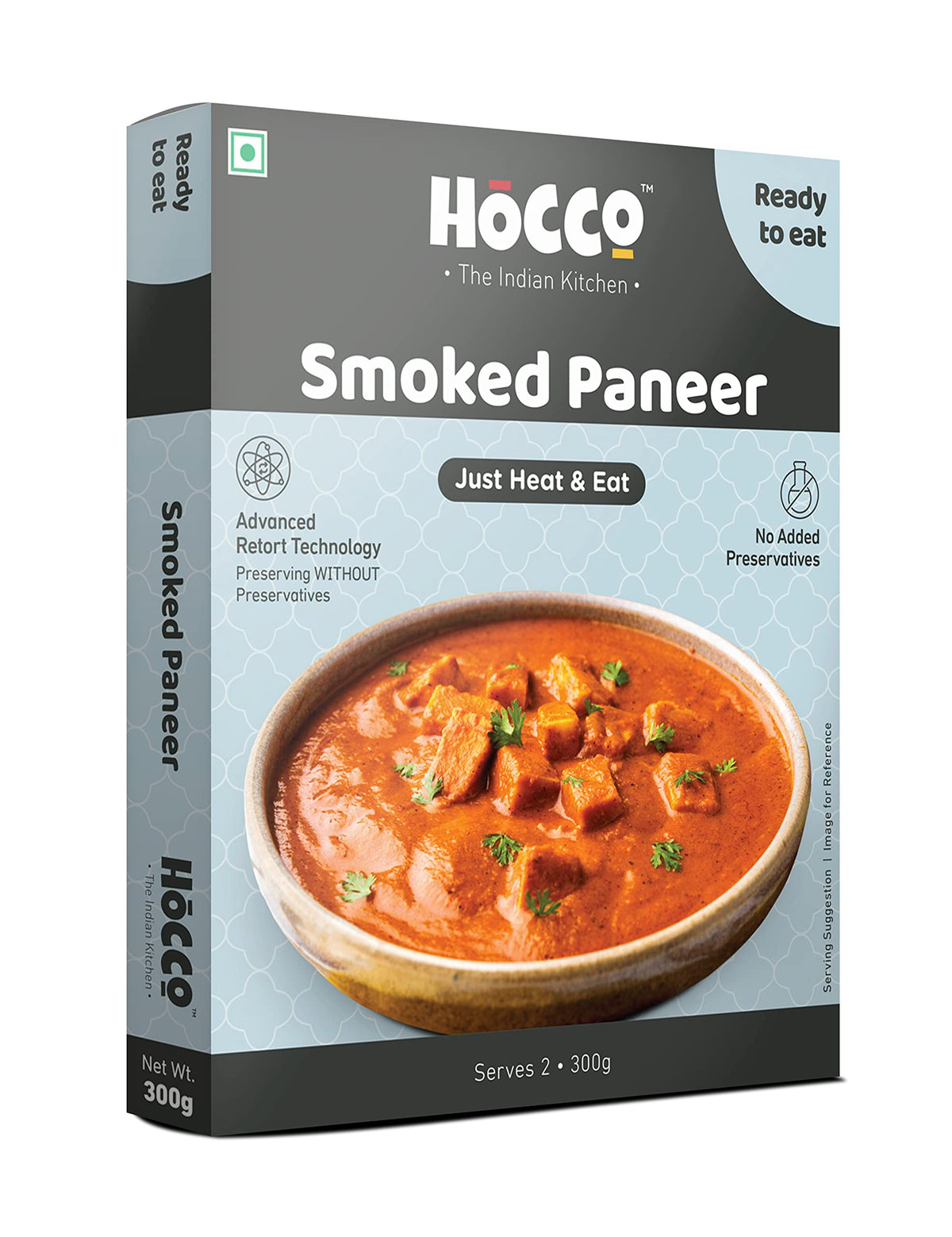 HOCCO Ready to Eat Paneer Sabji | Ready to Cook | Serves 2 People -300 gm (Smoked Paneer)