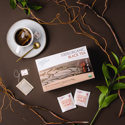 Prince of Peace Organic Black Tea, 100 Tea Bags 100% Organic Black Tea Unsweetened Black Tea Lower Caffeine Alternative to Coffee Herbal Health Benefits