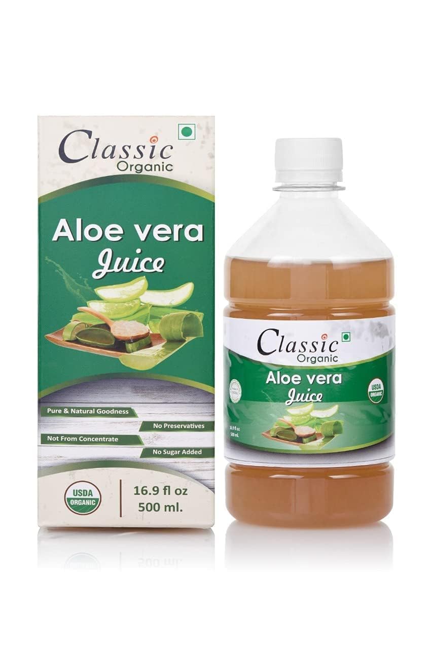 Classic Organic Aloe Vera 500 ml USDA Certified Organic Juice