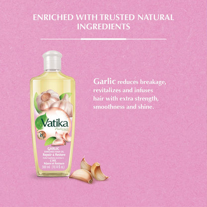 Vatika Naturals Garlic Enriched Hair Oil 300 ml - Indian Hair Products
