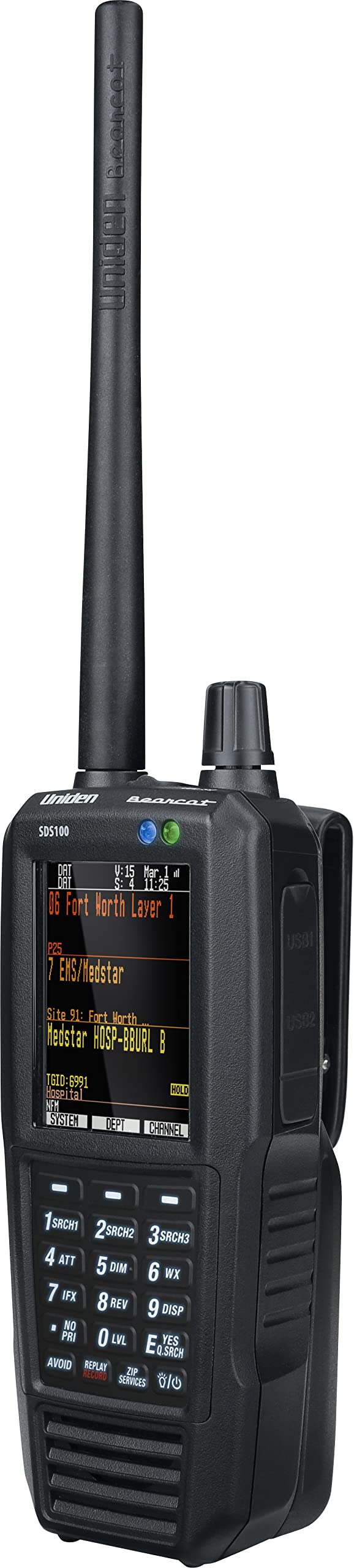 Uniden SDS100 True I/Q Digital Handheld Scanner, Designed for Improved Digital Performance in Weak-Signal and Simulcast Areas, Rugged / Weather Resistant JIS 4 Construction
