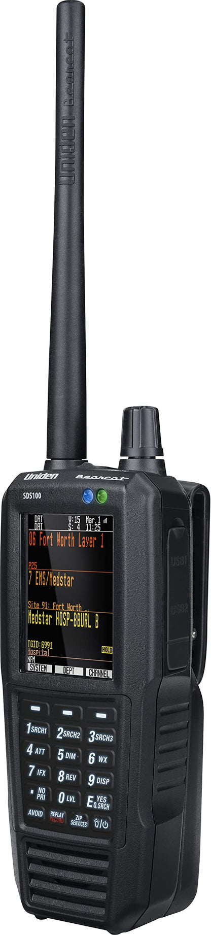 Uniden SDS100 True I/Q Digital Handheld Scanner, Designed for Improved Digital Performance in Weak-Signal and Simulcast Areas, Rugged / Weather Resistant JIS 4 Construction