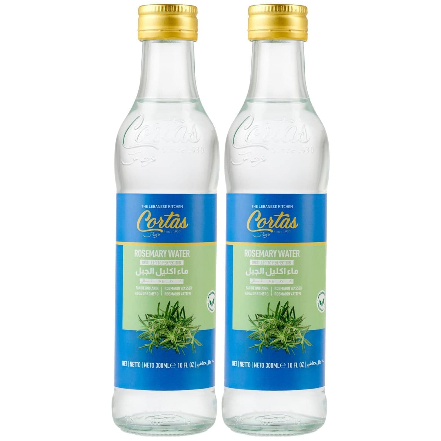 Cortas  Rosemary Water Distilled to Perfection, 300ml (10 fl. oz) (Pack of 2)