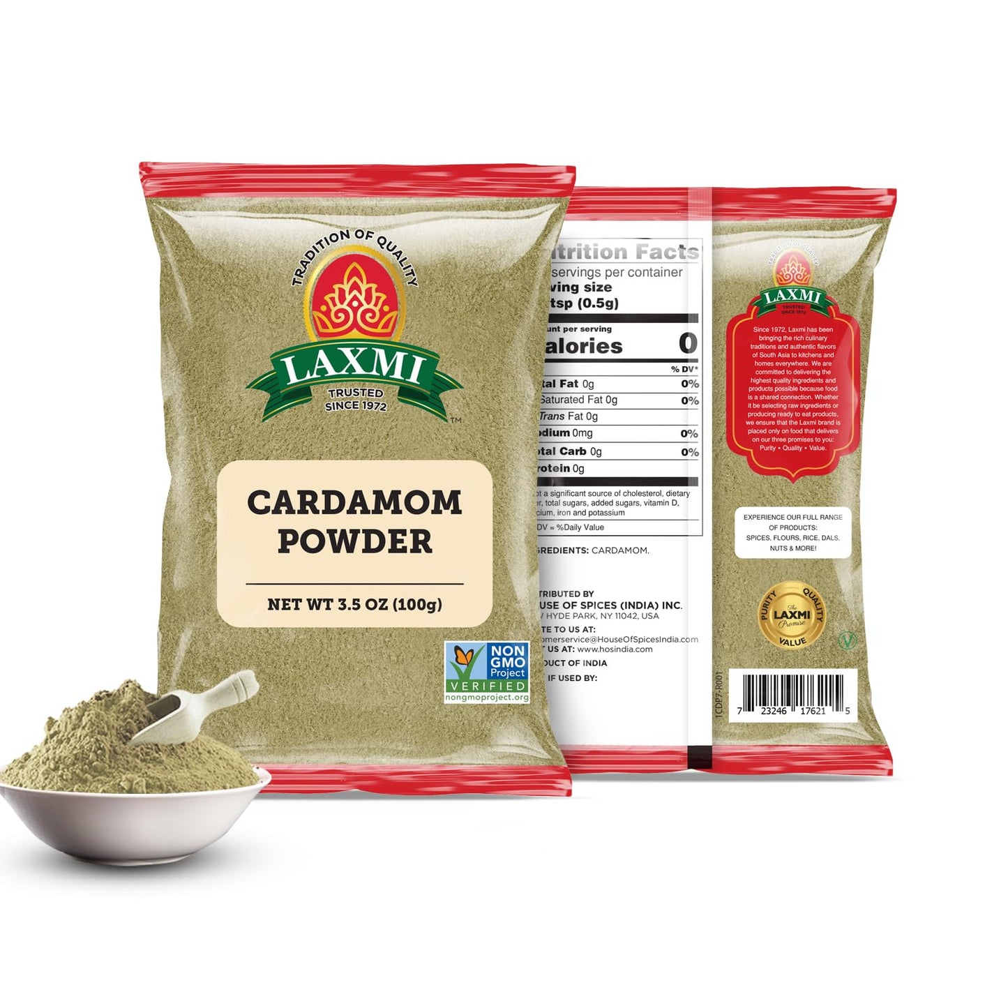 Laxmi Cardamom Powder 3.5 Oz - Indian Spices