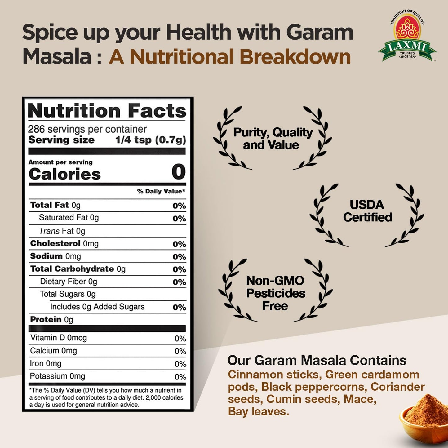 Laxmi Garam Masala 200 gms - Indian Spices