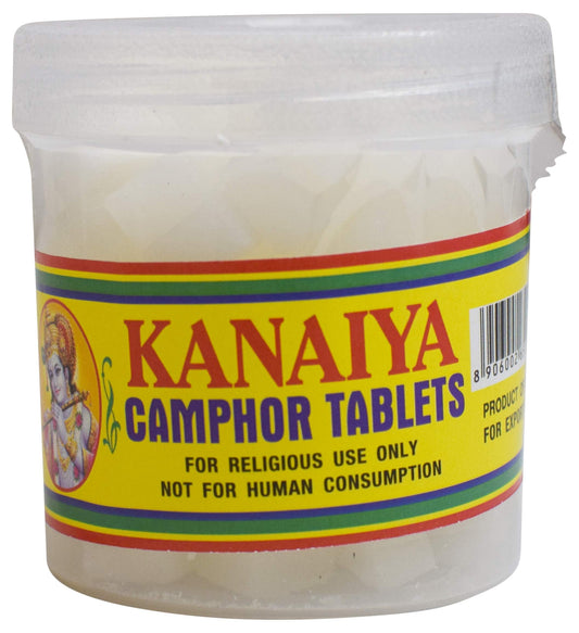 Camphor Tablets from India - 100 Grams - 32 Tablets - Kanaiya