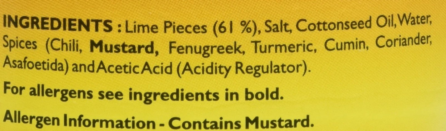 Mother's Recipe Lime Pickle MILD 500 gms - Indian Pickles