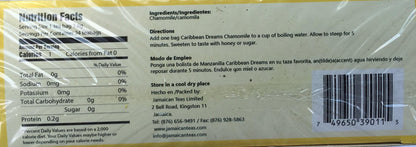 Caribbean Dreams Chamomile Herbal Tea Caffeine Free, 24 Tea Bags (1 Pack)