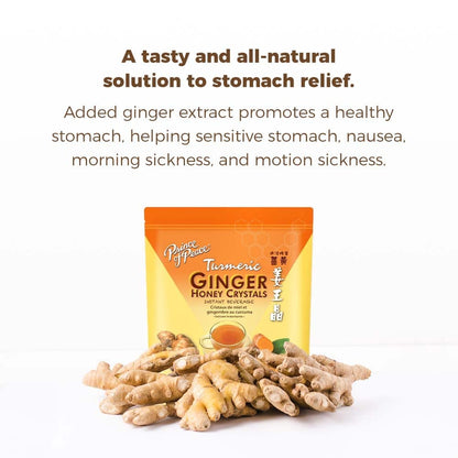 Prince Of Peace Instant Ginger Honey Crystals w/ Turmeric, 25 Sachets Instant Hot or Cold Beverage Easy to Brew Ginger and Honey Tea, Caffeine and Gluten Free