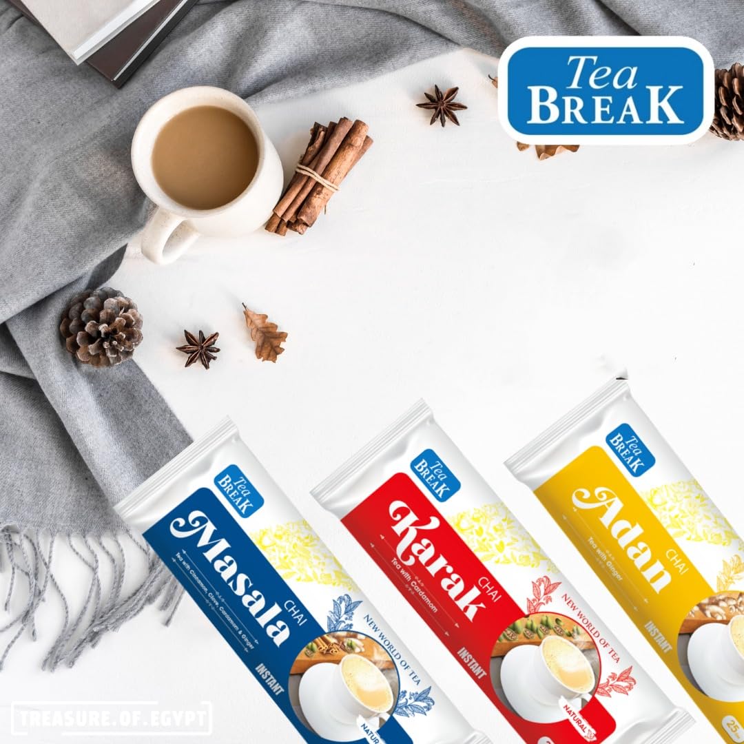 Tea Break Instant Tea with Milk & Cardamom Chai Karak - 25 gmX8 Sticks