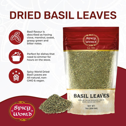 Spice World Basil Leaves 100 Gms - Ayurveda & Vitamins