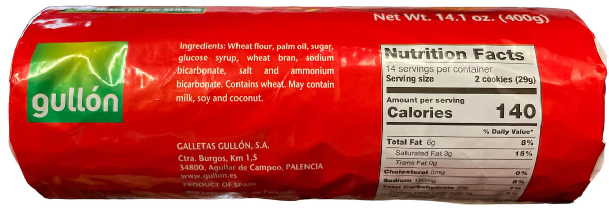 Gullon Digestive Biscuits Classic Cookies - No Cholesterol, 0 trans fat - 14.1 Ounce - Pack of 1