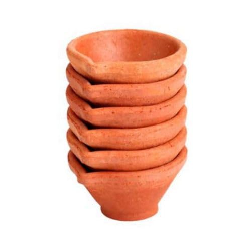 Terracotta Small Diya 6pc 3inch #3 - Diwali Clay Diya