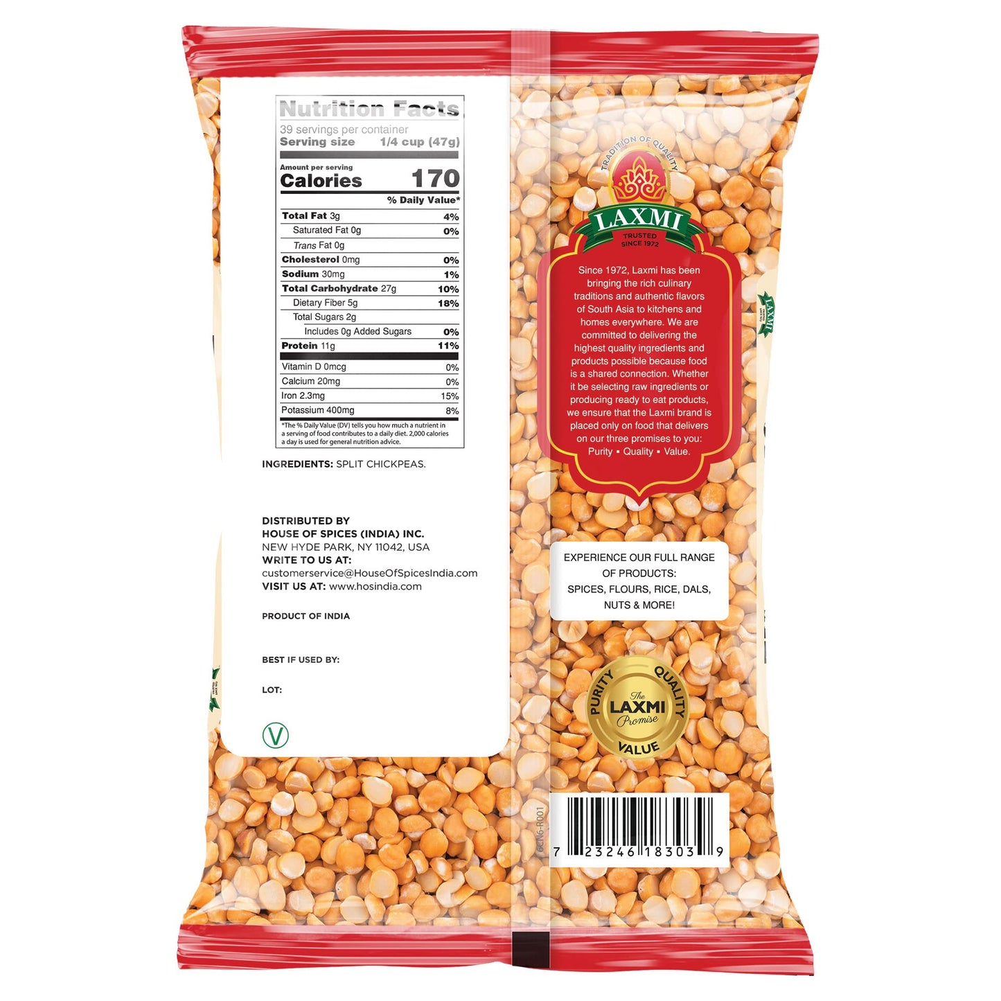 Laxmi Chana Dal 4 lbs - Dal Lentils