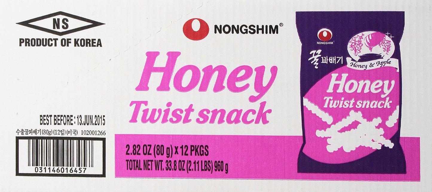 Nongshim Snacks, Honey Twist, 2.82 Ounce (Pack of 12)