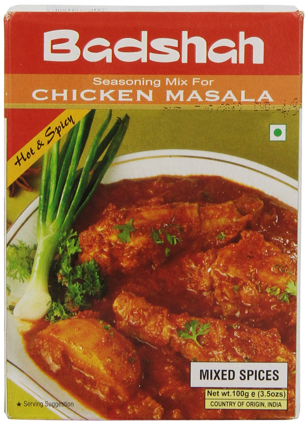 Badshah Masala, Chicken Masala Hot & Spicy, 3.5-Ounce Box (Pack of 12)