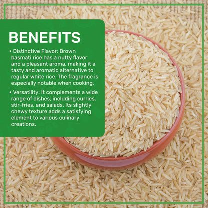 Jiva Organic Brown Basmati Rice 4 Pound Bag - Premium Quality from India