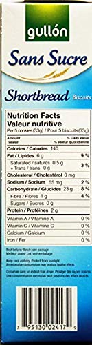 Gullon Cookie Sugar Free Shortbread Cookies, 11.6oz - 330g