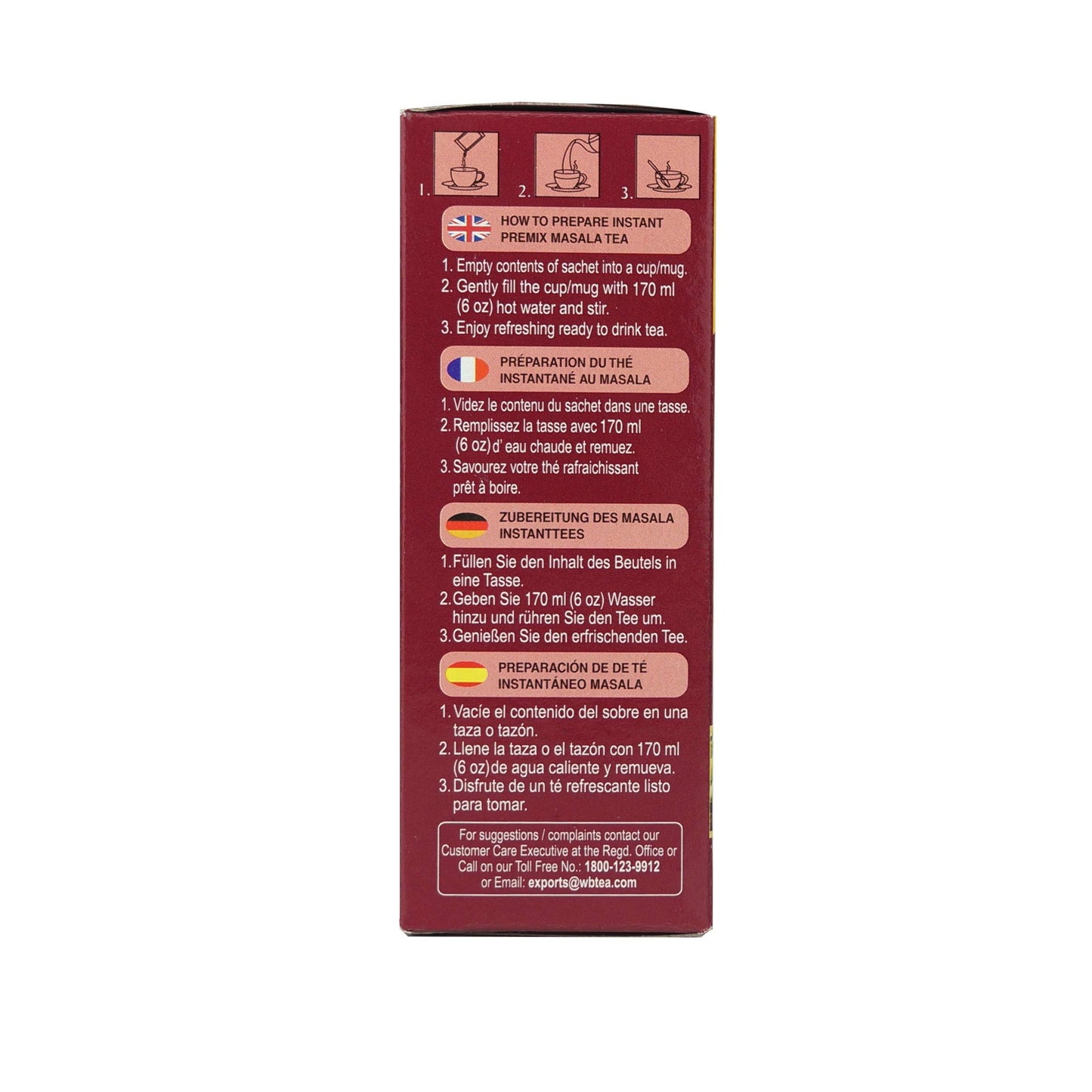 Wagh Bakri Instant Masala tea 3 in 1 12 sachets - Indian Tea