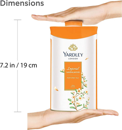 Yardley London Fresh Floral Fragrance Locked in a Fine & Silky Perfumed Talcum Powder (Yardley London Imperial Sandalwood, Pack of 2 250Gram) -...