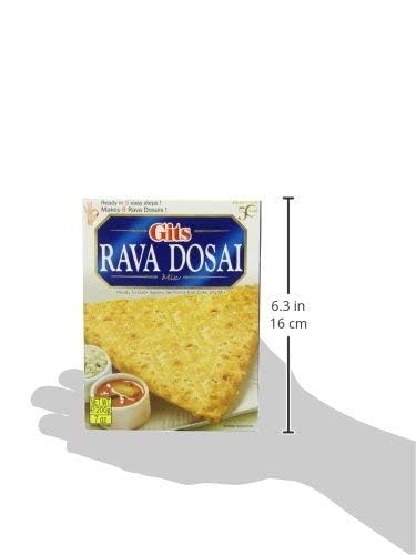 Gits Instant Mix Box - 600gm (Pack of 3 x 200gm) | Ready to Cook Indian Breakfast/Lunch/Dinner/Snack Meal | No Artificial Colors, Flavors, Preservatives, 100% Vegetarian, Easy Recipe (Rava Dosa)
