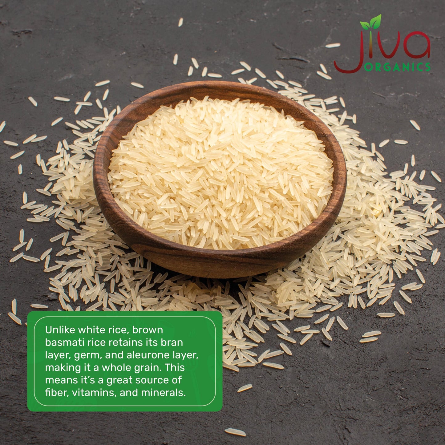 Jiva Organic Brown Basmati Rice 4 Pound Bag - Premium Quality from India
