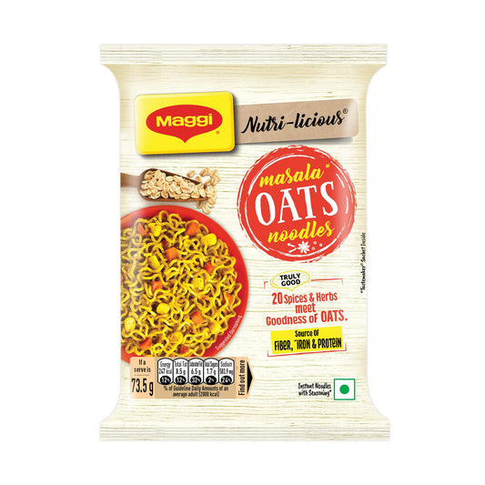 Nestle Maggi Nutri-Licious Oats Masala Noodles, 75 Grams Pack, - Vegetarian, India