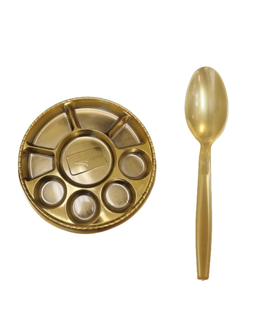 Best Disposable Gold Plates - Indian Thali Plastic Tray