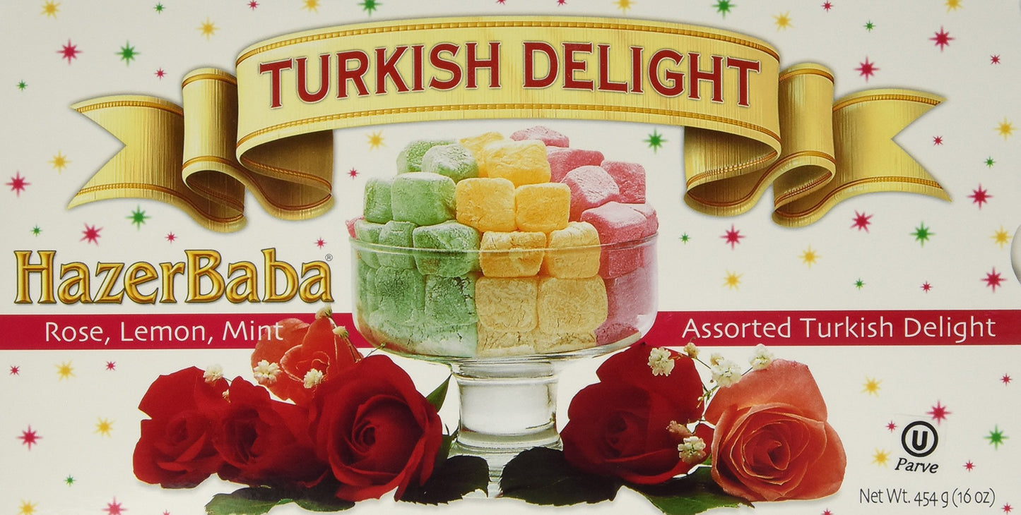 Hazerbaba Turkish Delight with Rose, Lemon & Mint 1lb