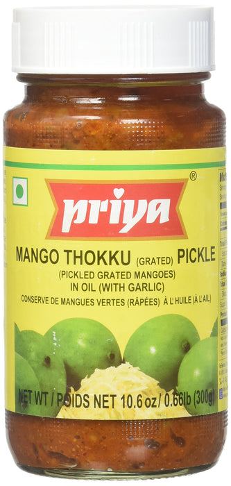 Priya Grated Mango Pickle Mango Thokku w/Garlic 300 gms