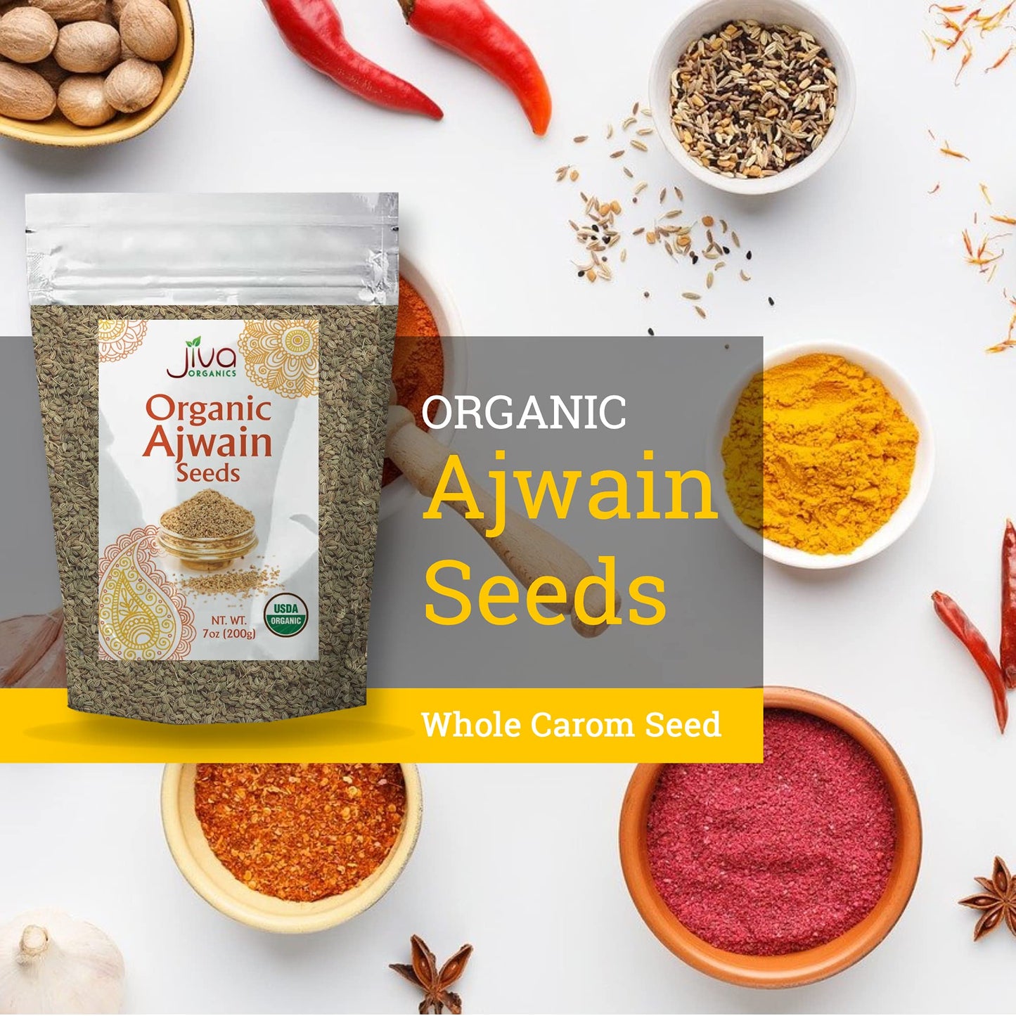 Jiva Organic Ajwain Seeds 7 Oz