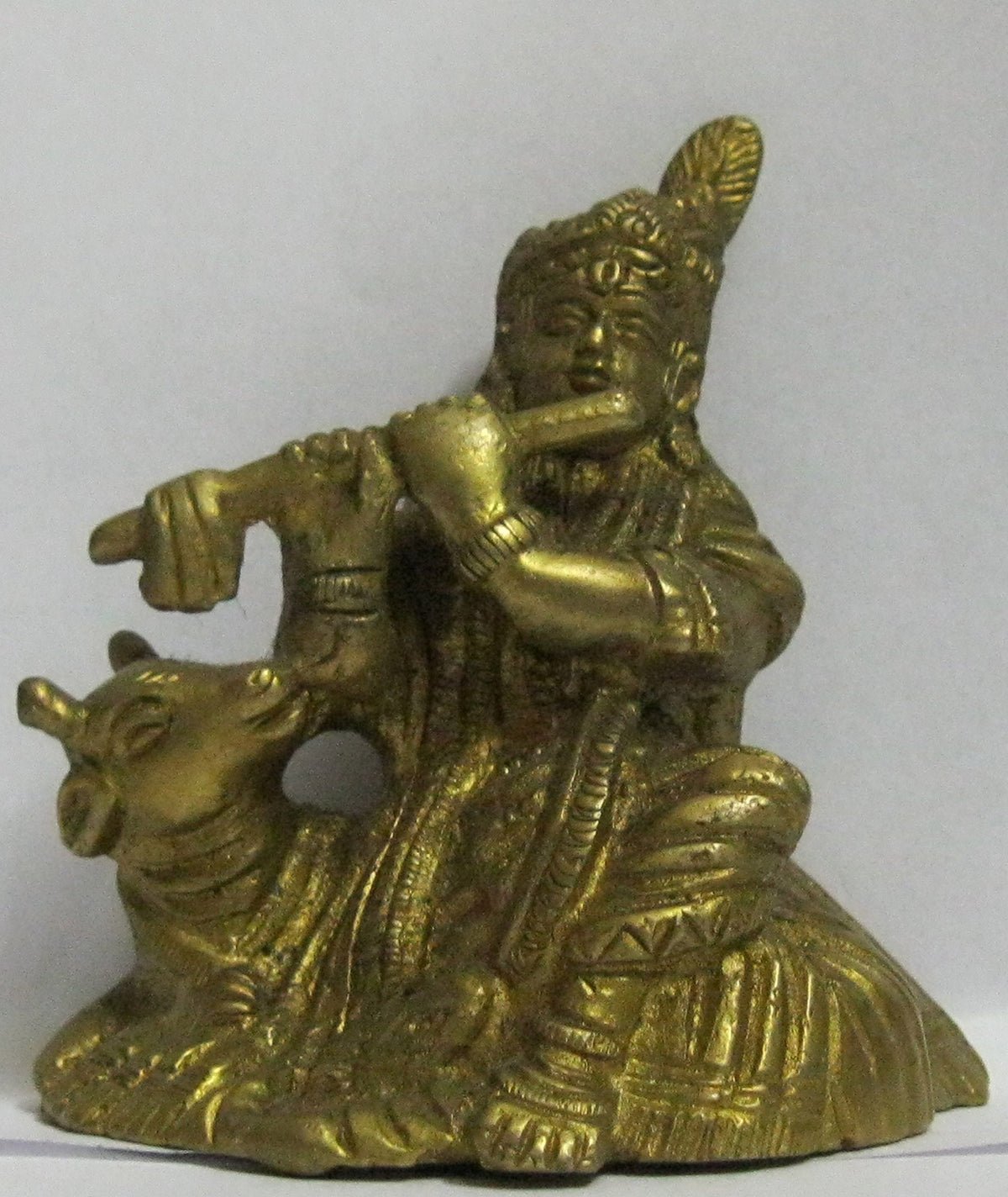BRASS STATUE OF LORD KRISHNA (Cow) - 8