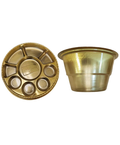 Disposable Gold Plates - Indian Thali Plastic Tray