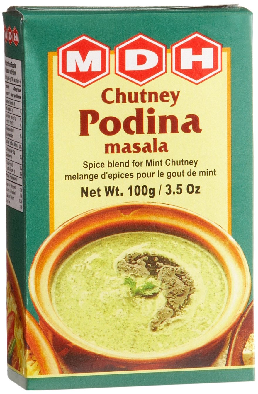 MDH Chutney Podina Masala (Spice Blend for Mint Chutney), 3.5-Ounce Boxes (Pack of 10)