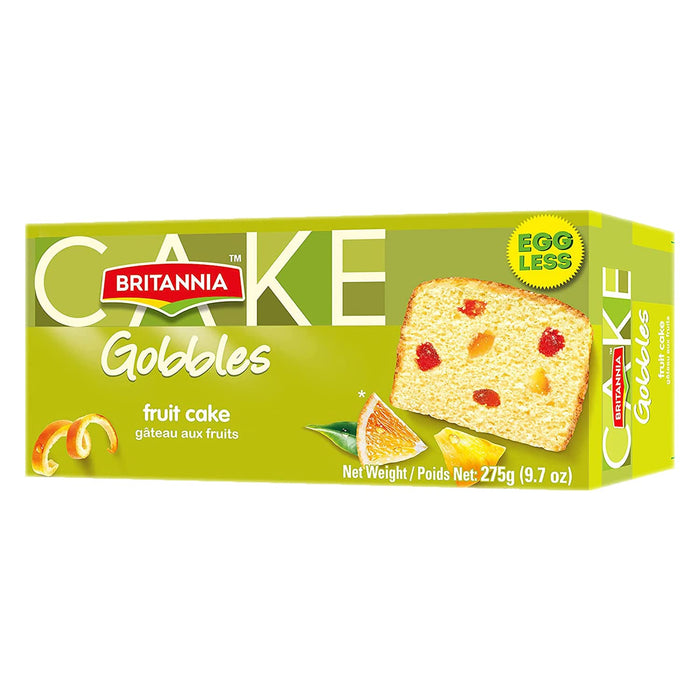 Britannia Gobbles Egg Less Fruit Cake 9.7oz (275g) - (Pack of 1)