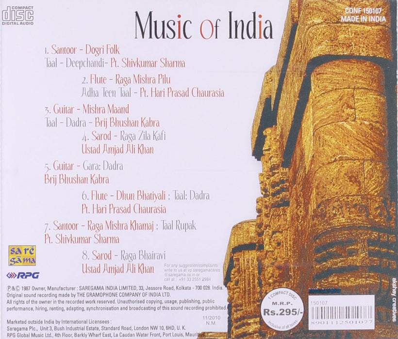 Music Of India :Classical Inst [Audio CD]